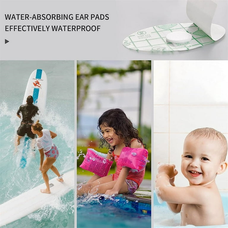 60 Pcs Ear Covers Waterproof Baby Shower Swimming Ear Stickers Newborn Ear Plugs Kids Disposable Ear Tape Ear Protectors Showering Surfing Snorkeling