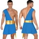 thumbnail image 3 of Traje de Cosplay de gladiador del dios griego antiguo para hombre, vestido con volantes, vestidos con cinturón fruncido metálico, disfraz de guerrero de caballero de Halloween, 3 of 5
