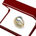 thumbnail image 3 of Dazzlingrock Collection 0.50 Carat (ctw) 14K Round Blue & White Diamond Wedding Guard Double Ring 1/2 CT, Yellow Gold, Size 8.5, 3 of 3