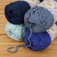 thumbnail image 3 of JubileeYarn Dainty Light Yarn - 100g/Skein Worsted Weight Cotton - Shades of Blue - 4 Skeins, 3 of 7