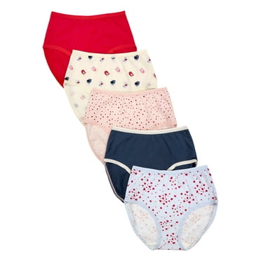 Wonder Nation Girls Cotton Brief Underwear, 5-Pack, Sizes 4-18
