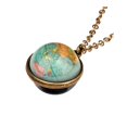 thumbnail image 2 of Glow In The Dark Galaxy System Double Sided Glass Dome Planet Necklace Pendant, 2 of 4