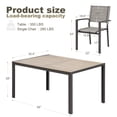 thumbnail image 3 of Homall 7 Piece Outdoor Dining Set for 6, Patio Table and Chairs Set with Textilene, Stackable Breathable Mesh Chairs, All-Weather Patio Furniture for Backyard Deck Poolside, Gray, 3 of 7