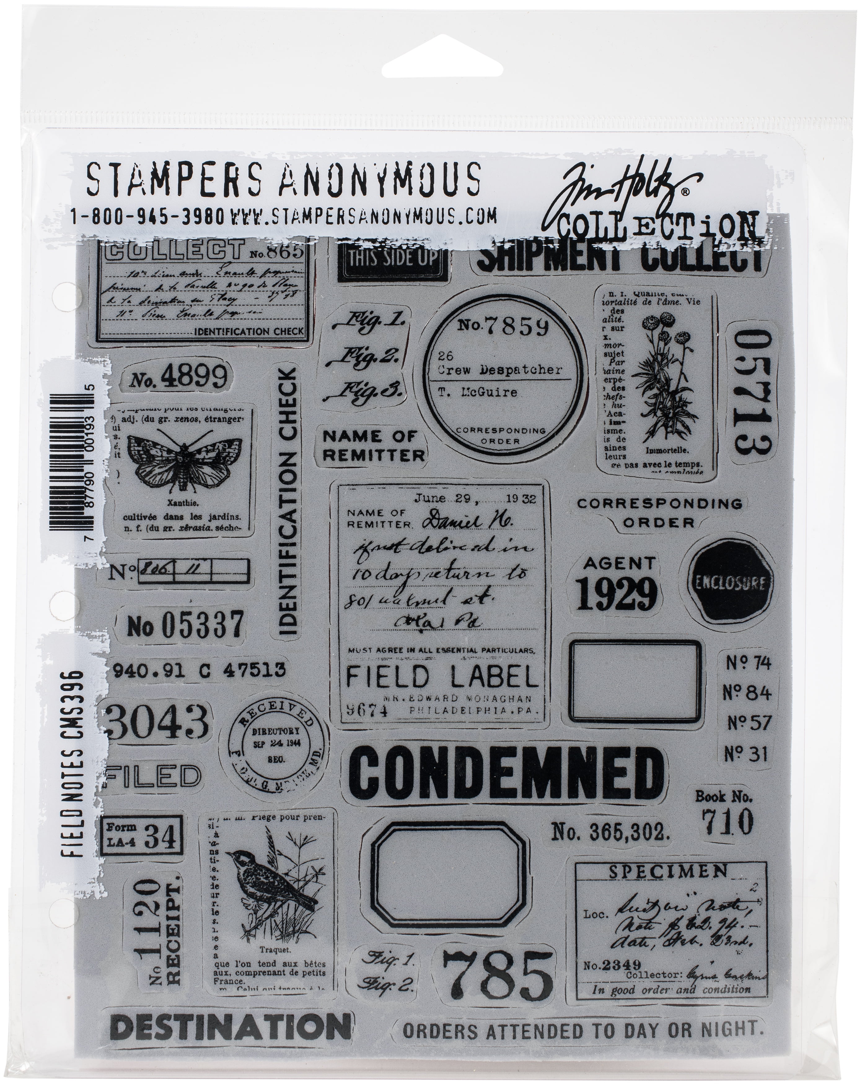 Tim Holtz Cling Stamps 7"X8.5"Field Notes