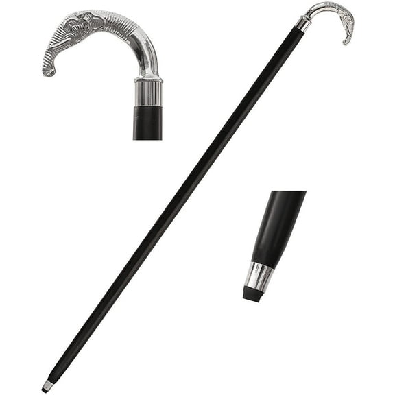 37'' Decorative Canes and Walking Sticks in Wood with Elephant Trunk Shaped Nickel Brass Handle - Wooden Fashionable Walking Cane