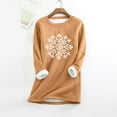 thumbnail image 2 of Women's Festive Snowflake Print Pullover Crew Neck Thermal Winter Sweater Cozy Wear, 2 of 5