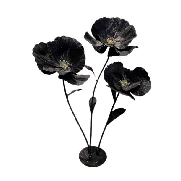 Flores artificiales gigantes para boda como decoración, fondo, flexibles, 1,6 m de alto. Negro