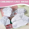 thumbnail image 4 of VEGCOO 6 Pairs Girls White Frilly Socks, Cute Cotton Ruffled Trim Ankle School Socks, Comfortable Girls Frilly Ankle Socks, Vintage Bows Kids Frilly Socks, Beautiful White Communion Socks for Girls, 4 of 7