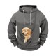 thumbnail image 4 of Ceisia Pet Carrier Hoodie Long-Sleeve for Men with Cotton Fabric Solid Color Drawstring Dogs Cats Pockets Dark Gray XXXXL Gift, 4 of 5