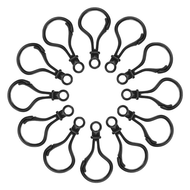 Uxcell 150 Pcs Broches de Langosta de Plástico Clips de Lanyard Ganchos Negros