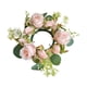 thumbnail image 1 of Anillo de velas Flores artificiales Centro de mesa Centro de mesa decorativo Candelador de candelabros Candelador para sala de estar de boda Sala de Rosa claro, 1 of 8