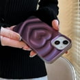 thumbnail image 4 of Compatible with iPhone Case,Electroplate 3D Heart Water Ripple Curly Wave Pattern Silicone Bumper Protection Soft Shockproof Cover Phone Case (Purple,iPhone 14), 4 of 6