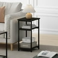 thumbnail image 3 of Furinno Just 3-Tier Industrial Metal Frame End Table with Storage Shelves, 1-Pack, Espresso, 3 of 6