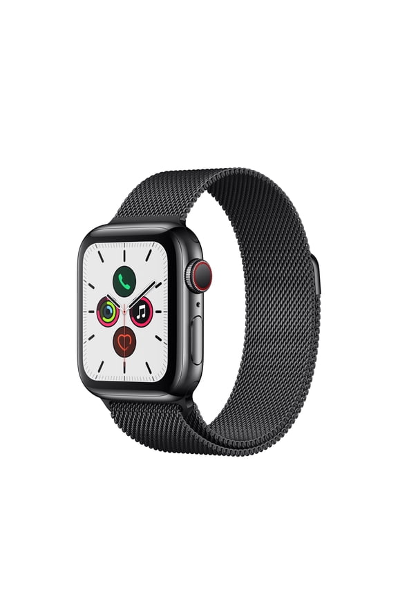 Pre-Owned Apple Watch Series 5 GPS + Cellular, 40mm Space Black Stainless Steel Case with Space Black Milanese Loop