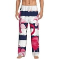 thumbnail image 2 of Goofa Pink Flamingos Printed Soft Pajama Pants for Men, Wide Leg Comfy Casual Lounge Yoga Pants-Small, 2 of 9