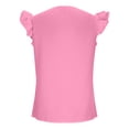 thumbnail image 6 of AKOEE Chiffon Tank Top for Women Trendy Ruffled Fly Sleeve V Neck Dressy Casual Blouses Lightweight Summer Tees (XL, Pink), 6 of 8