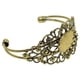 thumbnail image 4 of Brazalete ajustable de 2 piezas con flor de filigrana y base de bisel en blanco Bronce, 4 of 9