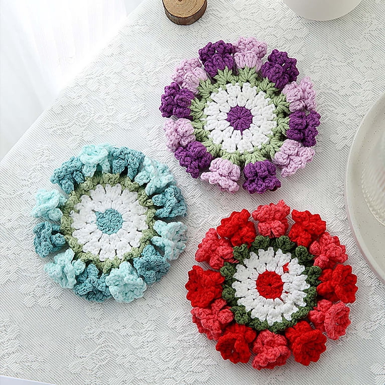 Purple Floral Table Mat Set - Heat Resistant Coaster, Placemat, Trivet For Table Decoration & Protection