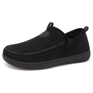 HAGGAR Slippers Mens Size 9.5 10.5 Black Microsuede Cozy Lined Open Back Amazon.com | Haggar MICROSUEDE VENETIAN WITH HEAVY STITCH  main image 4