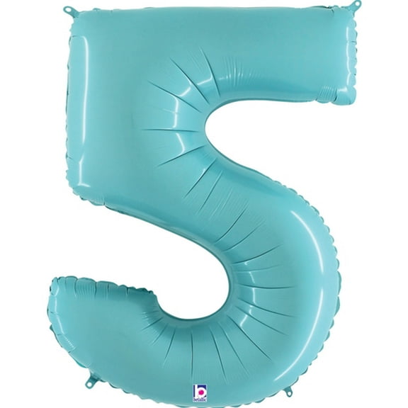 Pastel Blue Number 5 Balloon 40"
