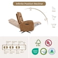 thumbnail image 3 of ReNest Triple-Motor Power Recliner with 270° Swivel, Italian Modern Design, USB & Type-C Charging,Camel, 3 of 22