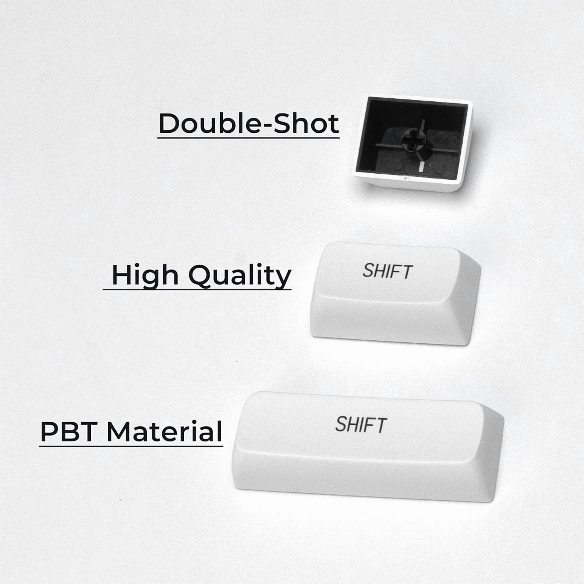RHEA- White Keycaps Xvx Double Shot Pbt 137 Keys Custom White And Black Keyboard New