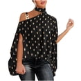 thumbnail image 1 of Tops para mujer, camisas, blusas, elegante, informal, media manga de murciélago, cuello Halter, hombros descubiertos, estampado y sólido, blusa holgada con estampado de Polluer Odeerbi  ODB-5, 1 of 9