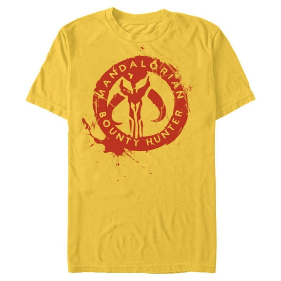 Star Wars The Mandalorian Bounty Hunter Stamp - Short Sleeve Blended T-Shirt for Adults - Customized-Yellow