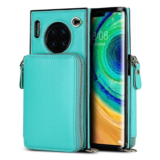 Funda tipo cartera para Huawei Mate 30 Pro con tarjetero y correa para el hombro para mujer