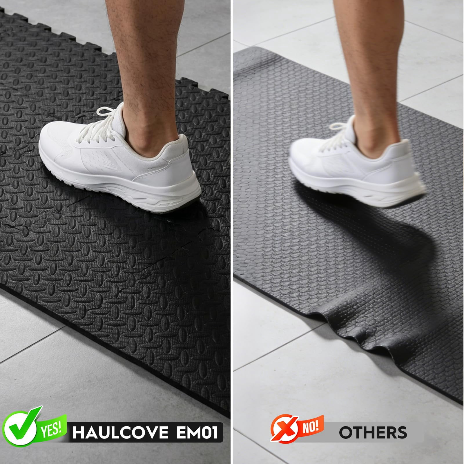 18 Tiles Puzzle Exercise Mat, EVA Interlocking Foam Floor Tiles, Non-Slip, Protective, Water-Resistant Flooring for Home Gym & Workout Equipment, 12.6" x 12.6" x 0.4", 18 Sq Ft