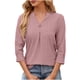 thumbnail image 3 of Fiudx Camisetas para Mujer Blusa Casual de Verano para Mujer, Manga Corta, Cuello En V, Manga 3/4, Dobladillo Curvado, Blusa Suelta Tipo Túnica, 3 of 6