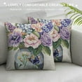 thumbnail image 3 of Creowell  Spring Watercolor Flowers Pillow Covers  Purple Pink Floral Leaf Vase Butterfly Decorative Pillow Cases Seasonal Farmhouse Cushion Covers Home Decor for Sofa Couch Outdoor, 3 of 5