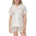 thumbnail image 2 of Gbsyewxs Girls Outfits 2 Piece Short Sleeve Lapel Ocean Animal Print Tops And Shorts Set Nightwear Summer Girls Clothes Set White Size 6-7 Years, 2 of 4