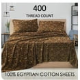 thumbnail image 2 of ABORN 400-Thread-Count 100% Egyptian Cotton Bedsheet 6 PC |Short Queen, Leopard Print| 12" Deep Pockets, 2 of 8