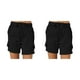 thumbnail image 1 of Minnieouse Pantalones cargo de dama Pantalones cortos de bolsillo Cintura suelta Pantalones de verano Moda Negro 3XL 2Conjunto, 1 of 6