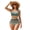 Aztec American Tribal, variant on Heart Jamaica Flag Palm Tree Print Women High Waisted Bikini Sets V Neck Tummy Control Bathing Suit Two Piece Swimsuits with Removable Pad, XS