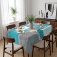 thumbnail image 6 of Turquoise Grey Ombre Table Cloth Waterproof Tablecloths, Abstract Vintage Oil Painting Tablecloth Dining Table Cover for Kitchen Party Tabletop Outdoor, Rectangle Tablecloth 60x102 Inch, 6 of 9
