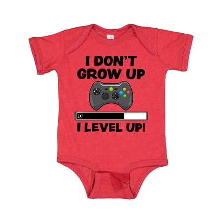 

Inktastic I Dont Grow Up I Level Up with Game Controller Black Gift Baby Boy or Baby Girl Bodysuit