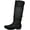 BLACK, variant on BURUDANI Women's Platform Knee High Boots Fashion Suede/Pu Flat Pull On Fall Weather Slouchy Knee High Boots Blvd Black Size 8