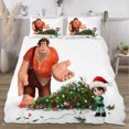thumbnail image 3 of Juego de edredón navideño Wreck-It Comfort Twin para niños y adultos, regalo de 3 piezas, estampado de dibujos animados, tamaño King, funda de almohada y sábana, 3 of 6