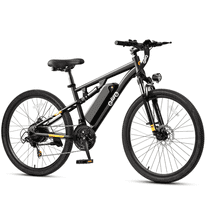 Qlife Racer 27.5 Inch Electric Bicycle for Adults, Full Suspension 21-Speed Mountain Ebike with More Than 1200W 28MPH Brushless Motor Black
