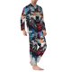 thumbnail image 2 of Balery Tie-Dye Wolf Head Pijama para Hombre de Dos Piezas con Manga Larga, Conjunto de Dormir y Descanso Suave con Bolsillos-Small, 2 of 7