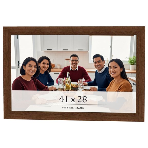 41x28 Brown Real Wood Picture Frame Width 1.25 inches | Interior Frame Depth 0.5 inches | Galvin