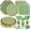 Green, variant on Pink Paper Plates and Napkins Party Supplies for 24 Guest, 168Pcs Pink Scalloped Mother's Day Party Plate with Gold Rim, Pink Disposable Plates Set for Girls Birthday Party Baby Shower Gender Reveal