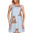thumbnail image 1 of Balery Playful Walrus Wonders Vestidos de verano para mujer con estampado: vestido holgado sin mangas, vestido playero informal y cómodo para días calurosos., 1 of 7