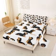 thumbnail image 2 of Homewish Funny Dachshund Bed Sheets,Kawaii Dog Full Size Sheets,White,4pcs,1 Flat Sheet, 1 Fitted Sheet and 2 Pillowcases, 2 of 6