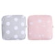 thumbnail image 2 of Bolsa portátil para guardar toallas sanitarias, 2 unidades, monedero con cremallera, gran capacidad, para viajes al aire libre y oficina - Lunares grises y hojas rosas, 2 of 5