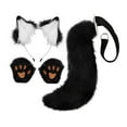thumbnail image 4 of Ears and Tail Set Wolf Ears Hair Clip con guantes, disfraz de felpa para niños adultos Hair Hoop para baile, baile, regalos divertidos Dress Negro, 4 of 8