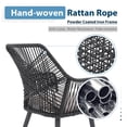 thumbnail image 6 of JOIVI Outdoor Dining Chairs Set of 2, Wicker Patio Chairs with Metal Frame, Rattan Indoor-Outdoor Chairs with Armrest and Seat Cushions, Black, 6 of 8