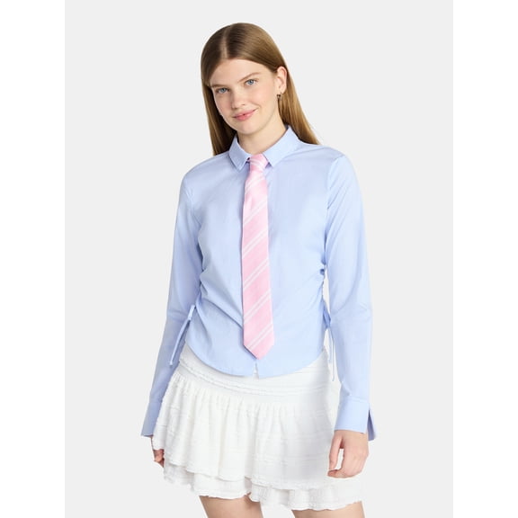 No Boundaries Women's Striped Pink Tie